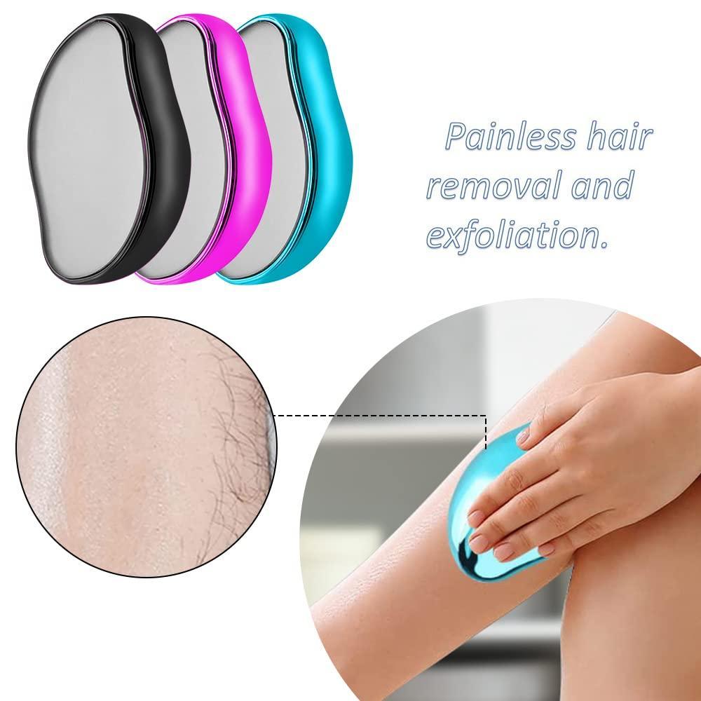 Crystal Hair Eraser for Women  Magic Crystal Hair Remover Painless Exfoliation Hair Removal Tool for Arms Legs Back, Washable Crystal Epilator Without Shaving for Smooth Skin Gifts (random Colour)