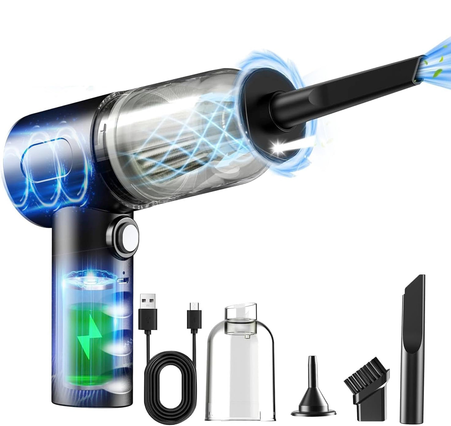 3 in 1 Mopping Vacuum Blower with Mini Dust Buster USB Portable Vacuum Cleaner Dry and Wet